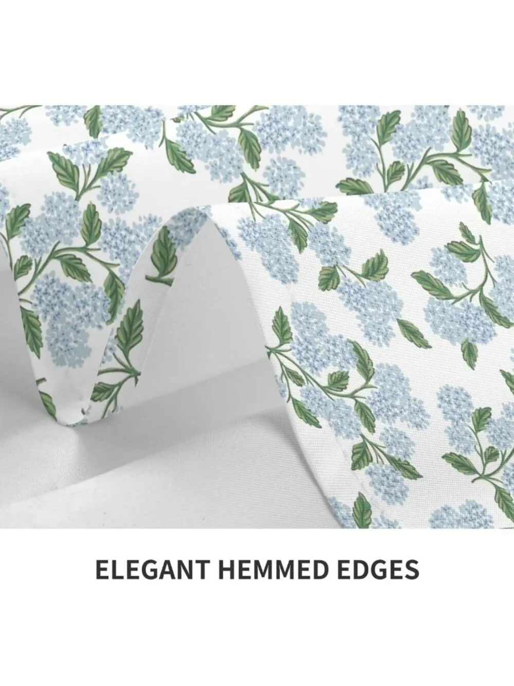 Vintage Floral Tablecloth 60x84” - Blue Hydrangea Design for Summer Dining